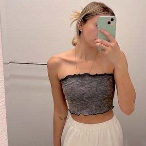 Textured grey tube top